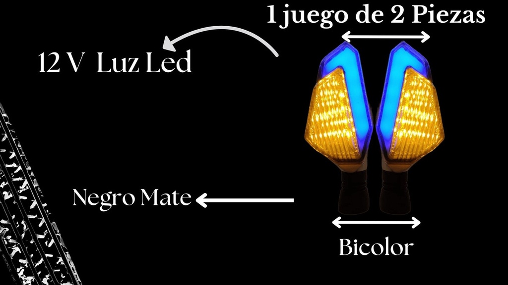 Direccional Moto Universal Base Plata Led