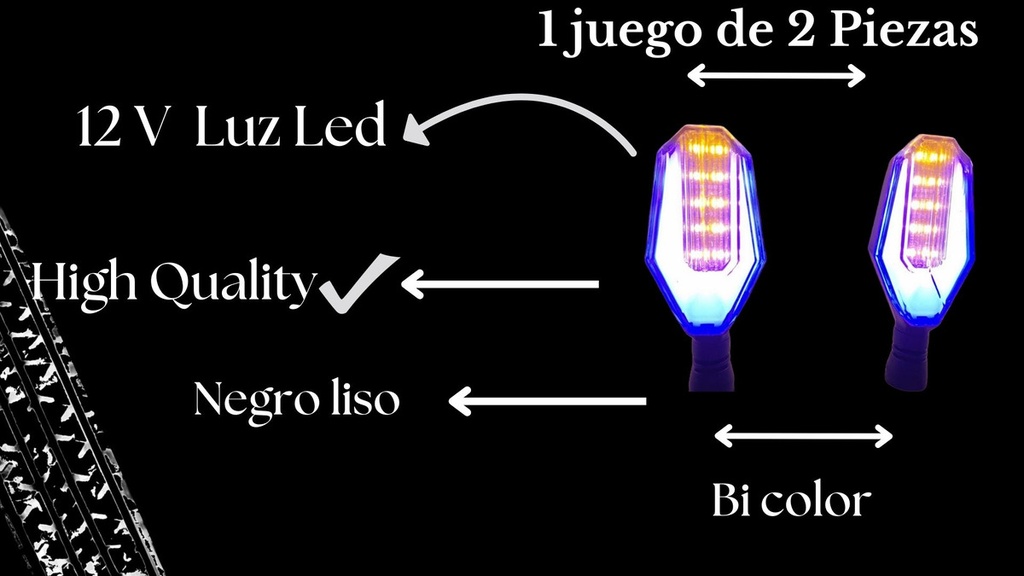 Direccional Leds Bi-color Moto Universal 2 Piezas