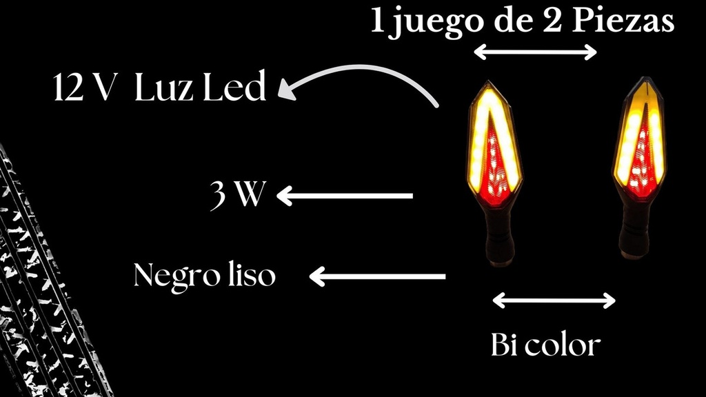 Direccional Leds Bi-color Moto Universal 2 Piezas