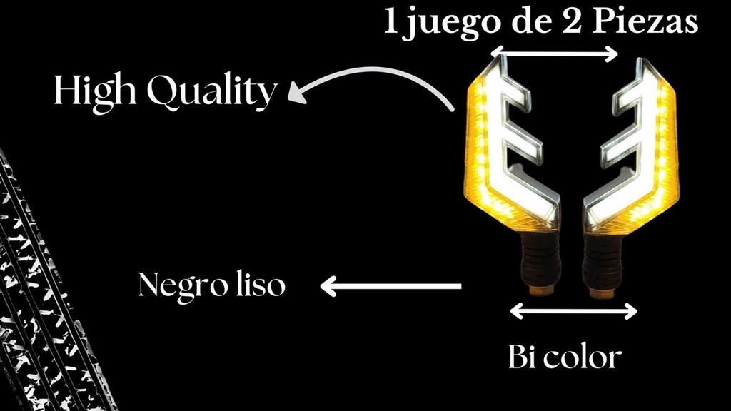 Direccional Leds Bi-color Moto Universal 2 Piezas