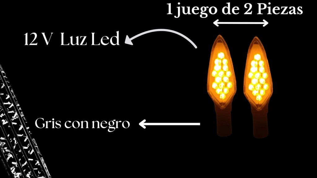 Direccional Led Moto Universal 2 Piezas