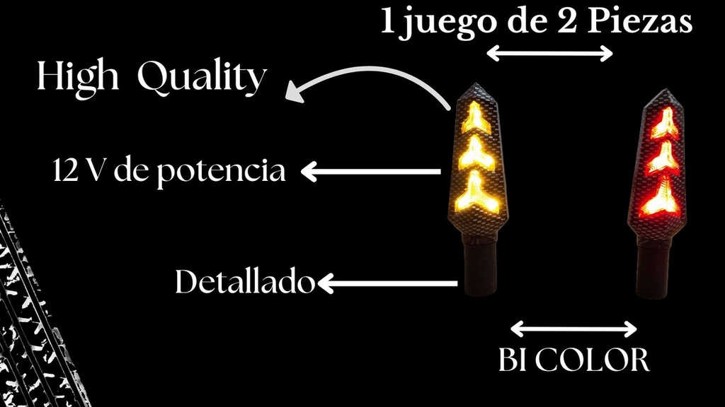 Direccional Leds Bi-color Moto Universal 2 Piezas