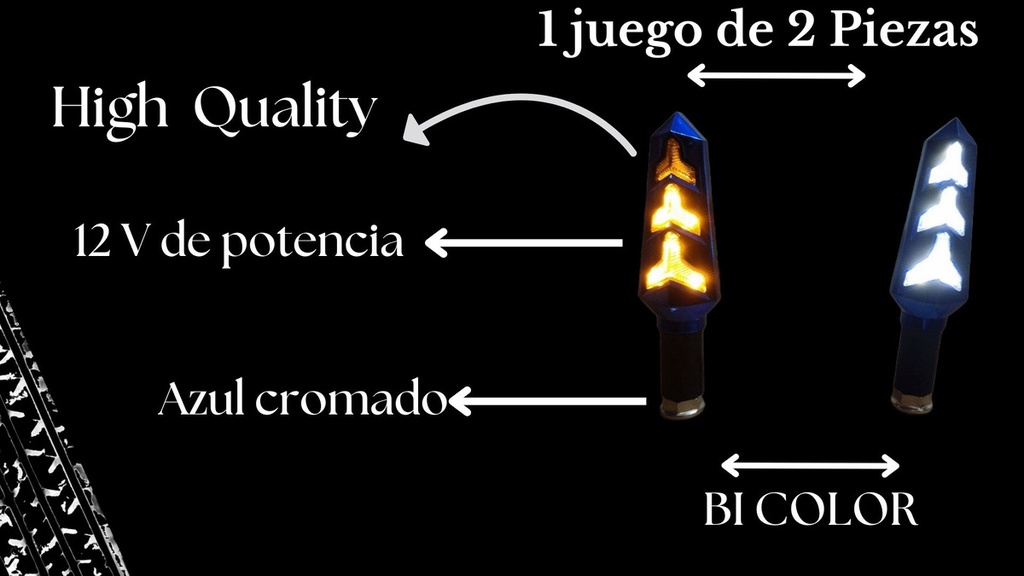 Direccional Leds Bi-color Moto Universal 2 Piezas