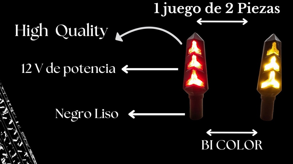 Direccional Leds Bi-color Moto Universal 2 Piezas