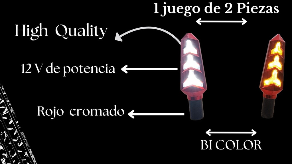 Direccional Leds Bi-color Moto Universal 2 Piezas