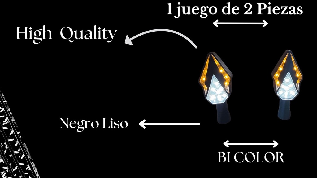 Direccional Leds Bi-color Moto Universal 2 Piezas