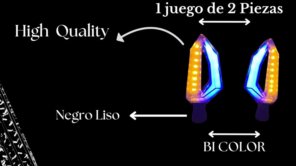 Direccional Leds Bi-color Moto Universal 2 Piezas