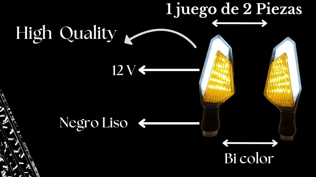 Direccional Bi-color Moto Universal Led  2 Piezas