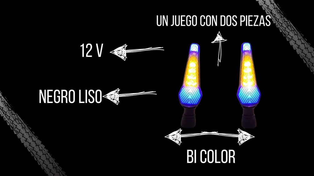 Direccional Leds Bi-color Running Moto Universal 2 Piezas