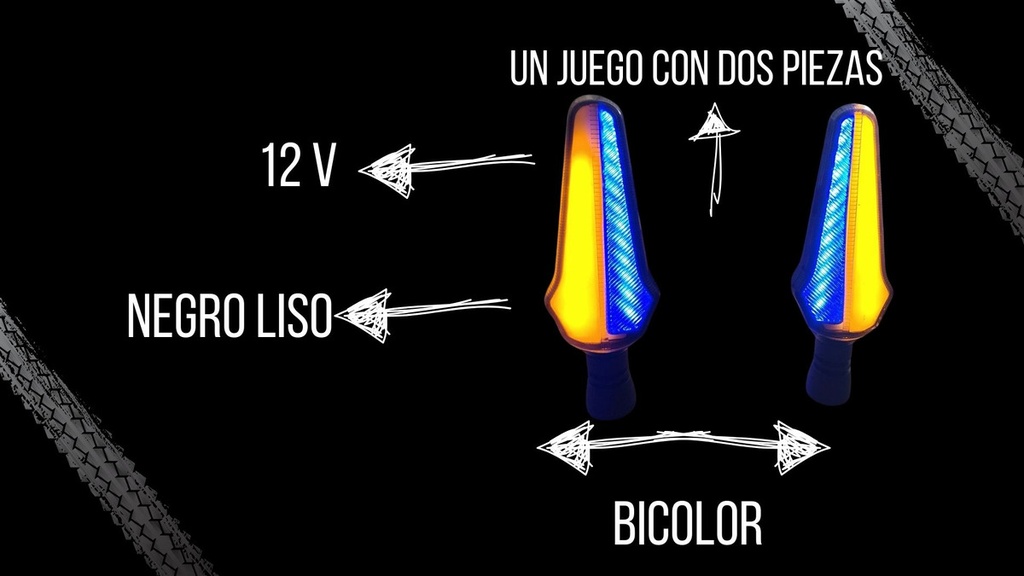 Direccional Leds Bi-color Running Moto Universal 2 Piezas
