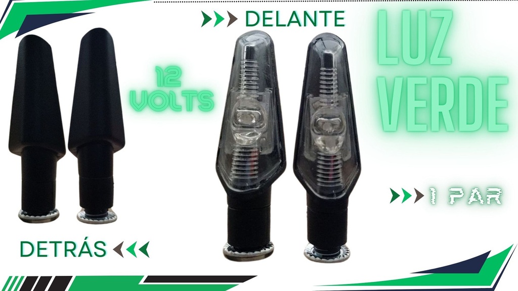 Direccional Led Alta Intensidad Luz Verde Moto Universal