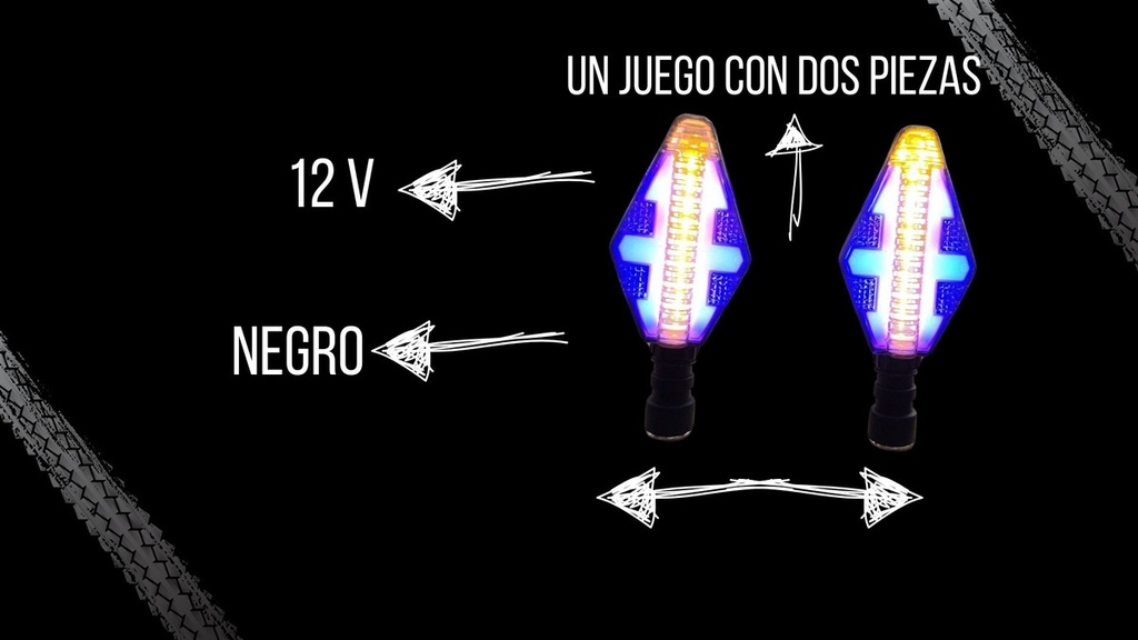 Direccional Leds Bi-color Running Moto Universal 2 Piezas