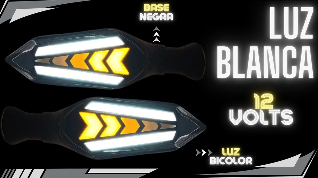 Direccional Leds Bi-color Running Moto Universal 2 Piezas