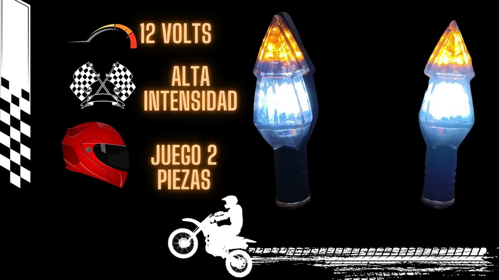 Direccional Leds Bi-color Moto Universal 2 Piezas