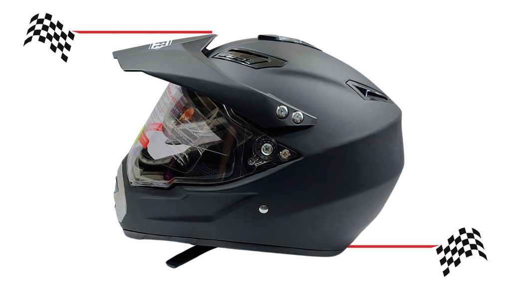 Casco Cross Cerrado  Doble Mica Dot