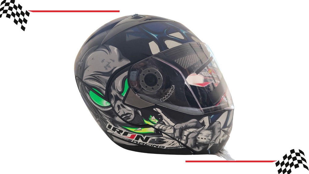 Casco Abatible Iron Racing Ir-105 Doble Mica Dot Xl