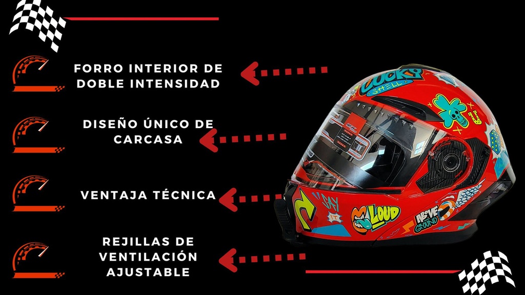 Casco Abatible Speedup Iron Racing