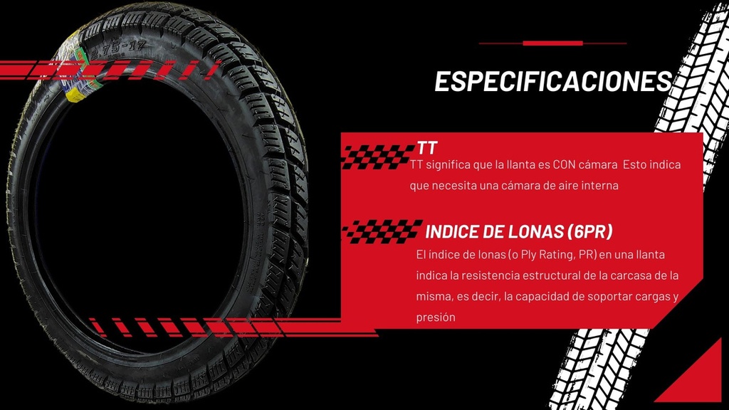 Llanta Moto Matsuma St-033b-01 2.75-17 Tt 175kg 47p