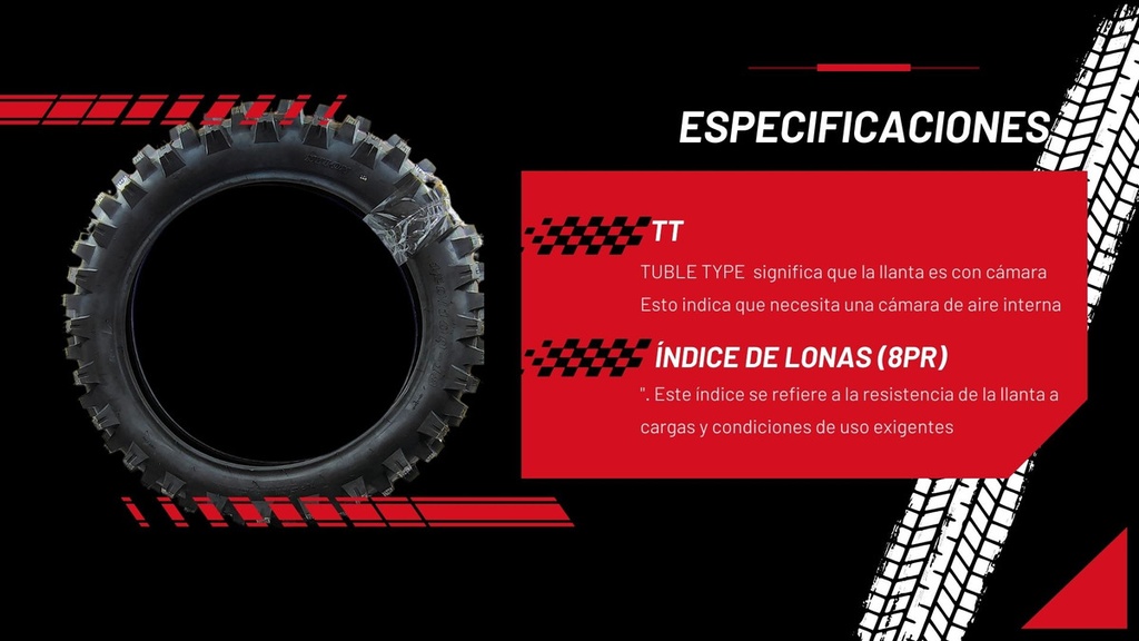 Llanta Motoking 120/100-18 Req Camara  6pr Rin 18