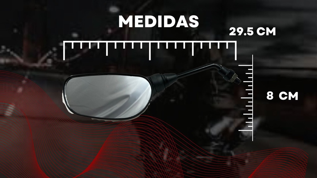 Espejo Retrovisor Moto Boxer 150 Negro 10mm Marca Red 1juego