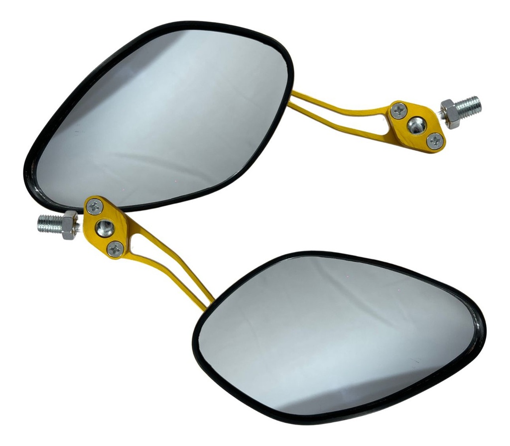 Espejo Retrovisor Moto  Universal Diseño Araña Dorado 1 Par