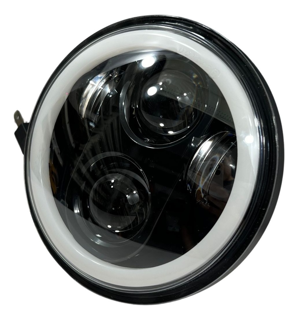 Faro Delantero Moto 5.75  Redondo Led Ojo Angel 6400lm