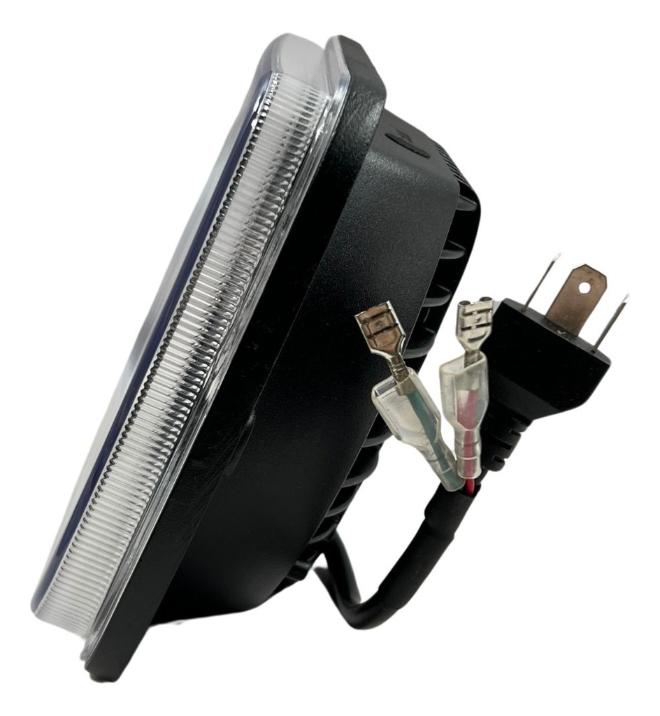 Faro 7 Pulgadas Delantero Cuadrado Led Angel 6400*2lm 1 Par