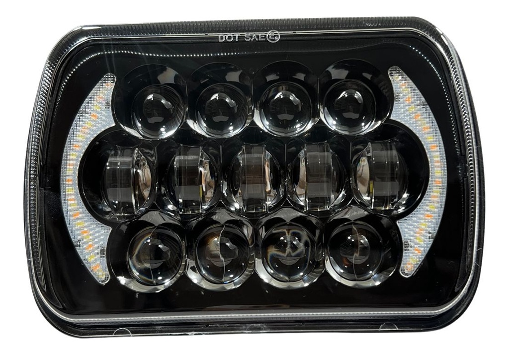 Faro 7 Pulgadas Delantero Cuadrado Led Angel 6400*2lm 1 Par