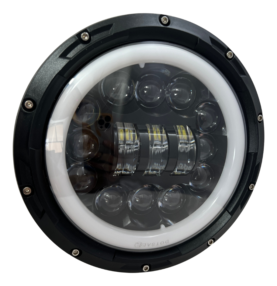 Par Faro Delantero 7  Redondo Led Ojo Angel Lupa 6500*2