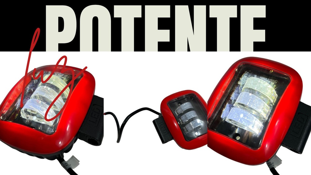 Faro Auxiliar Hiperled Para Moto Ir-c03r 12-80v 30w 3500lm