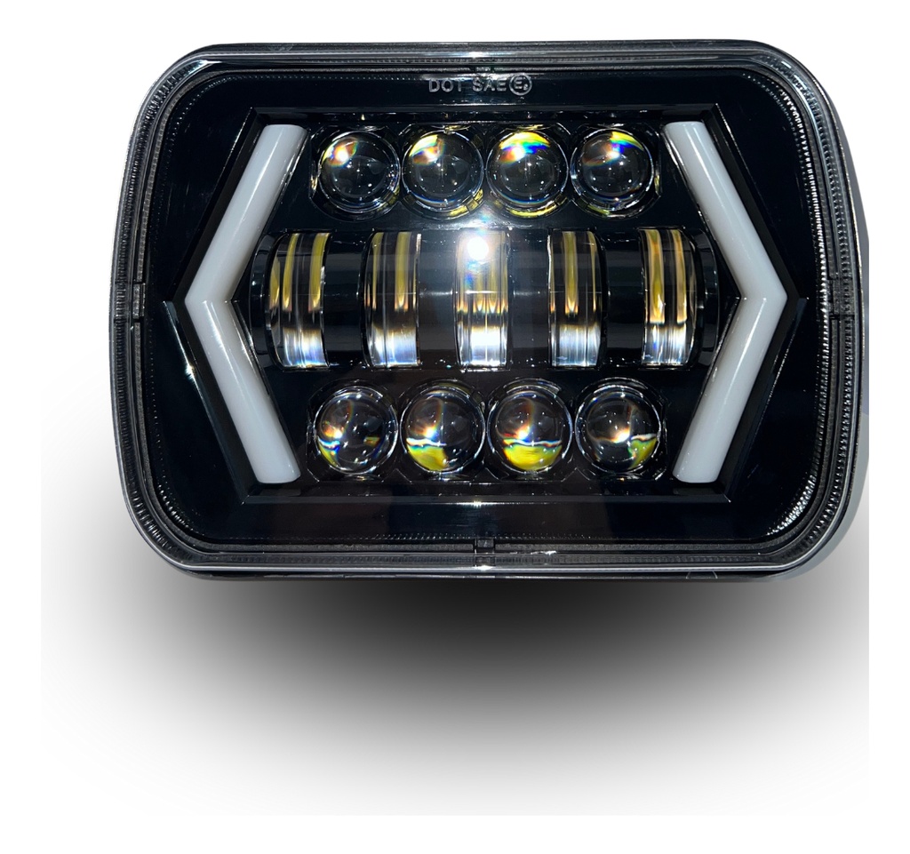 Par Faros Delanteros Rectangulares Led Ojo Angel Flecha 7in