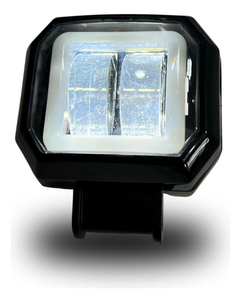 Faros Moto 2 Pulgadas Blanco+ Amarillo Con Aro Blanco