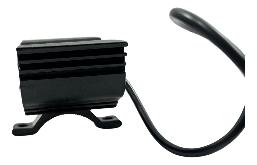 Faro Moto 3 Led Dc 10-95v 30w Estrobo Negro