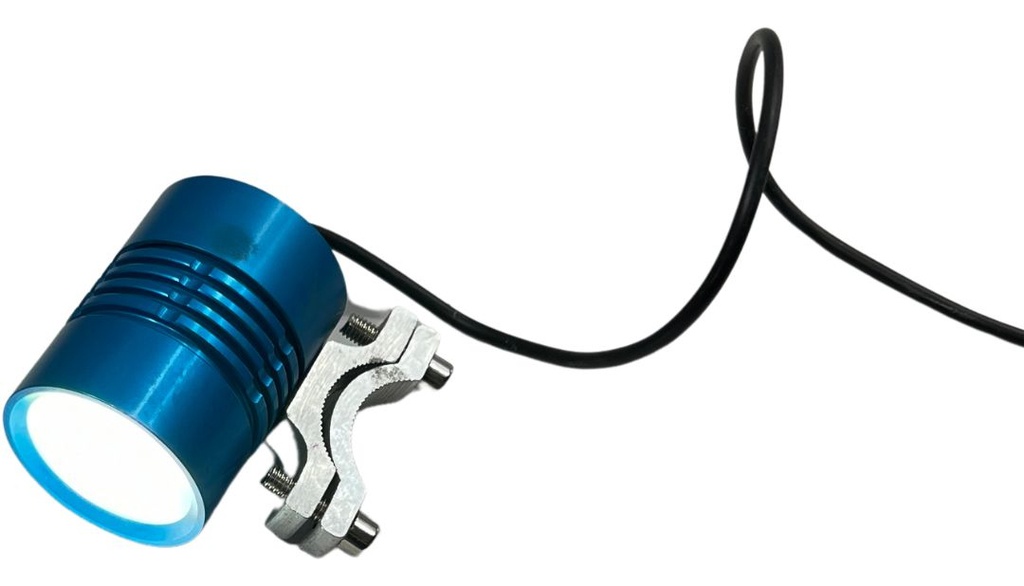 Faro Led Moto Luz Blanca Carcasa Azul 10w