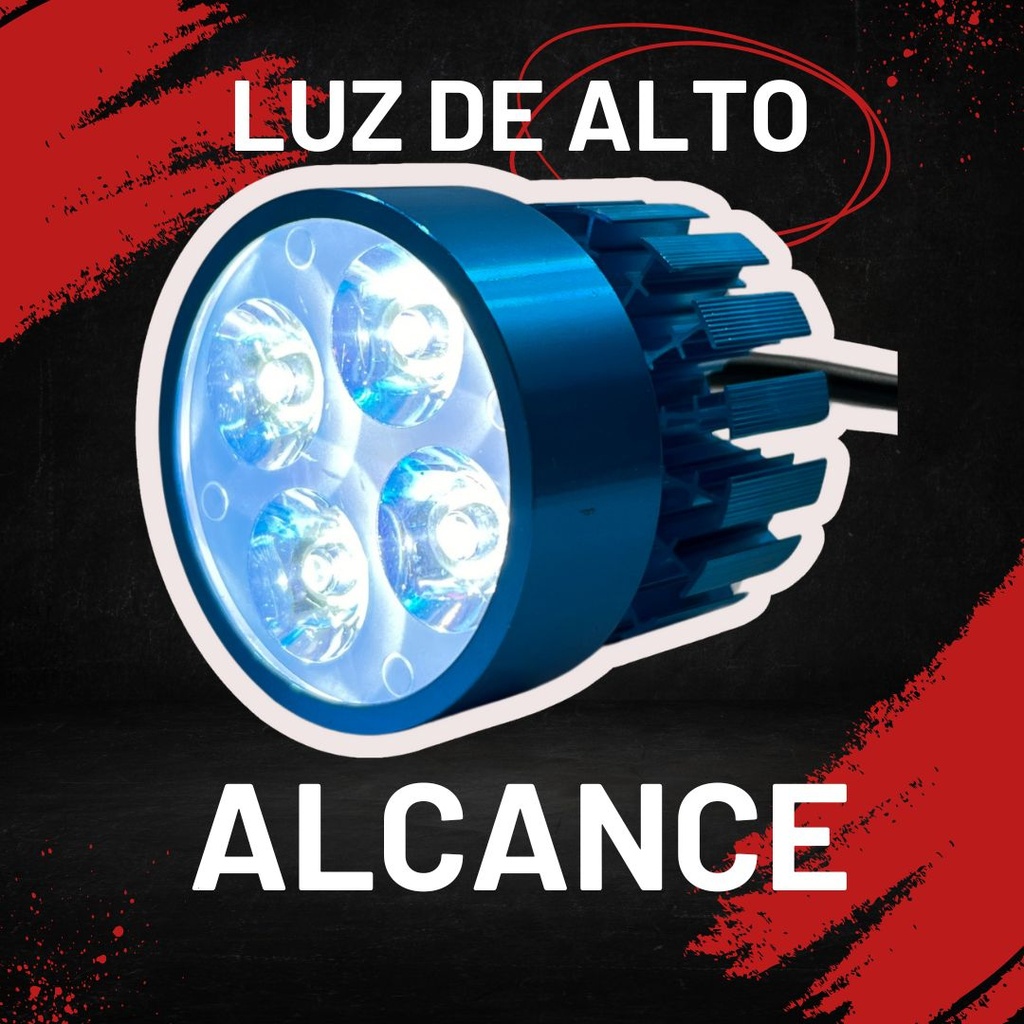 1 Pieza De Faro Led Para Moto Universal Carcasa Azul 20w