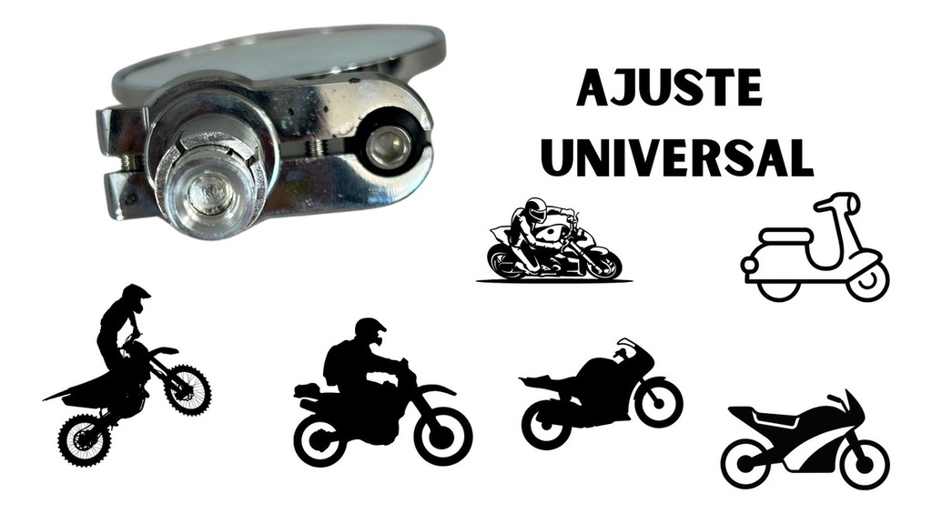 1 Par De Espejos Redondos Para Motocicleta Universal