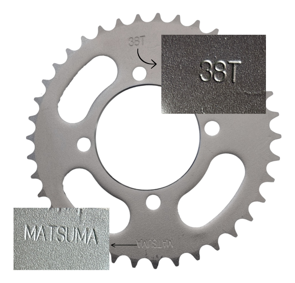 Engrane De Tracción Trasero Acero #1045 38t Italika 125z