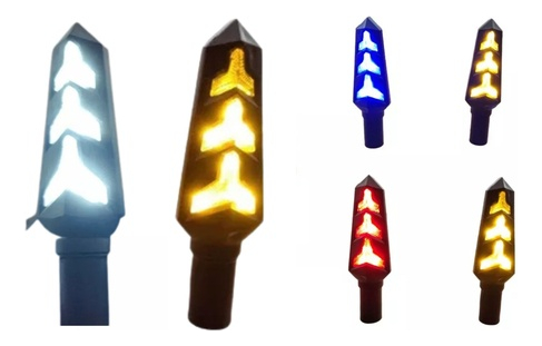 Direccional Led  Universal Motocicleta  Bi-color 12v 2piezas