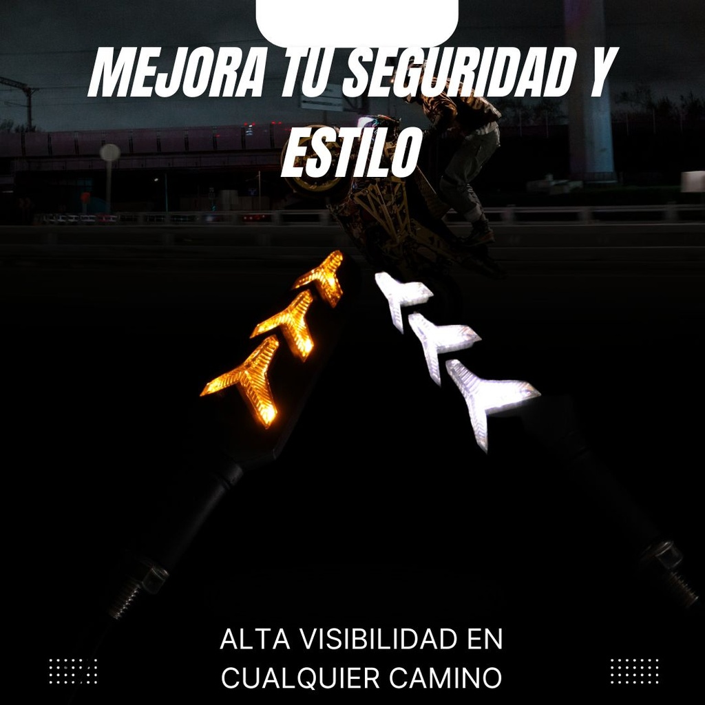 Direccional Led  Universal Motocicleta  Bi-color 12v 2piezas