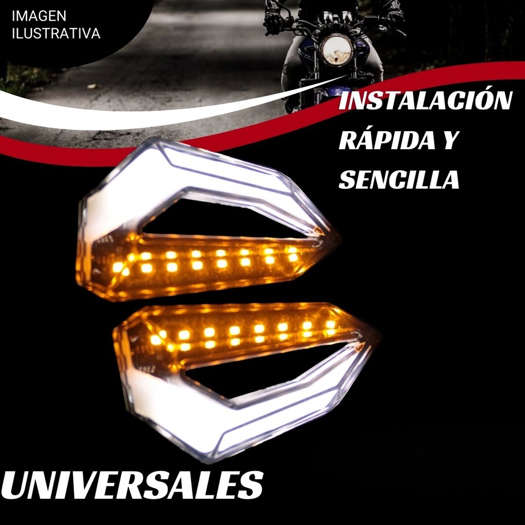 Direccional Led Para Moto Universal  Bi-color Variedad