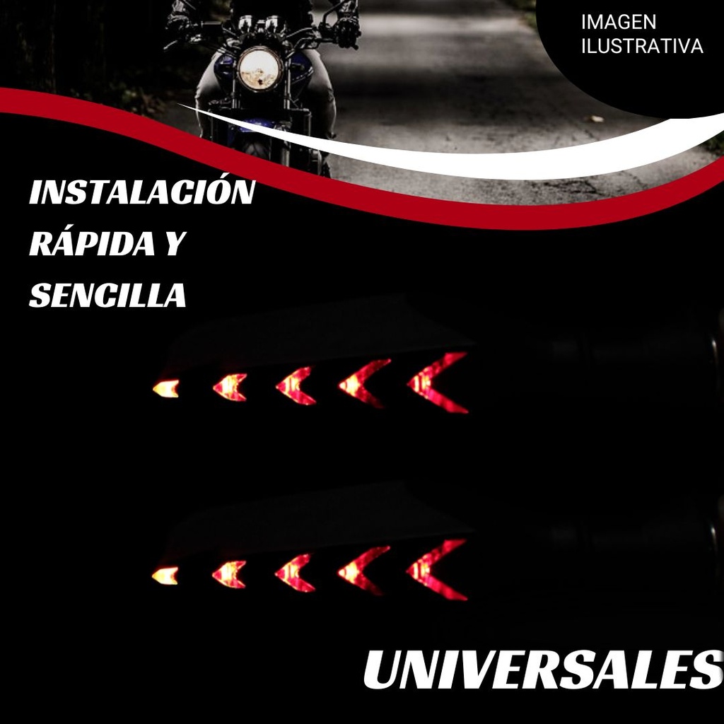 Direccional Para Motocicleta Universal Led Bi-color Varios