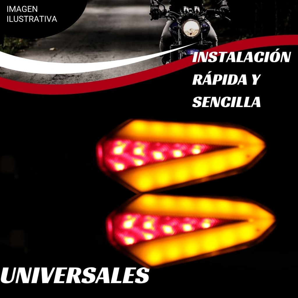 Direccional Para Motocicleta Universal Led Bi-color Varios