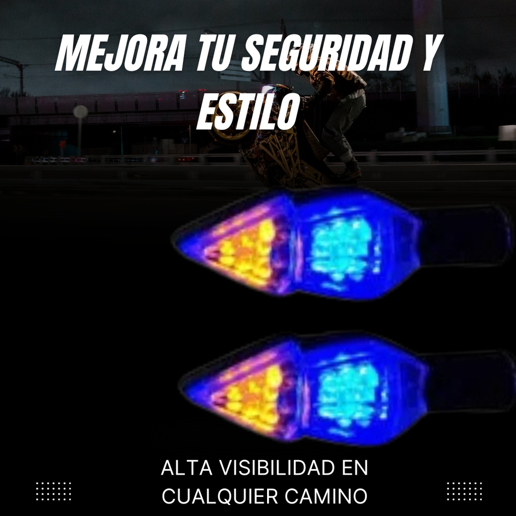 Direccional Para Moto Universal Bicolor 14 Led 4cables 12v