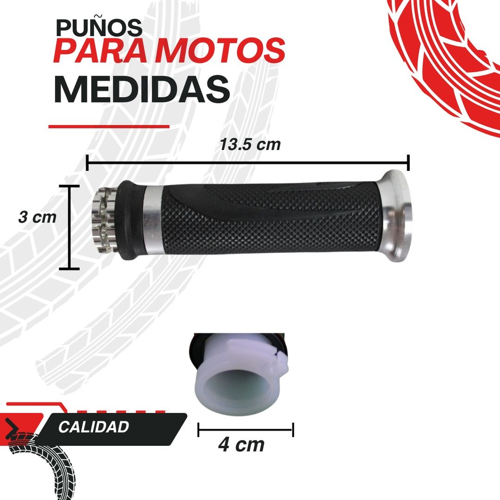 Juego Puños Para Moto De Aluminio Plata Marca Matsuma