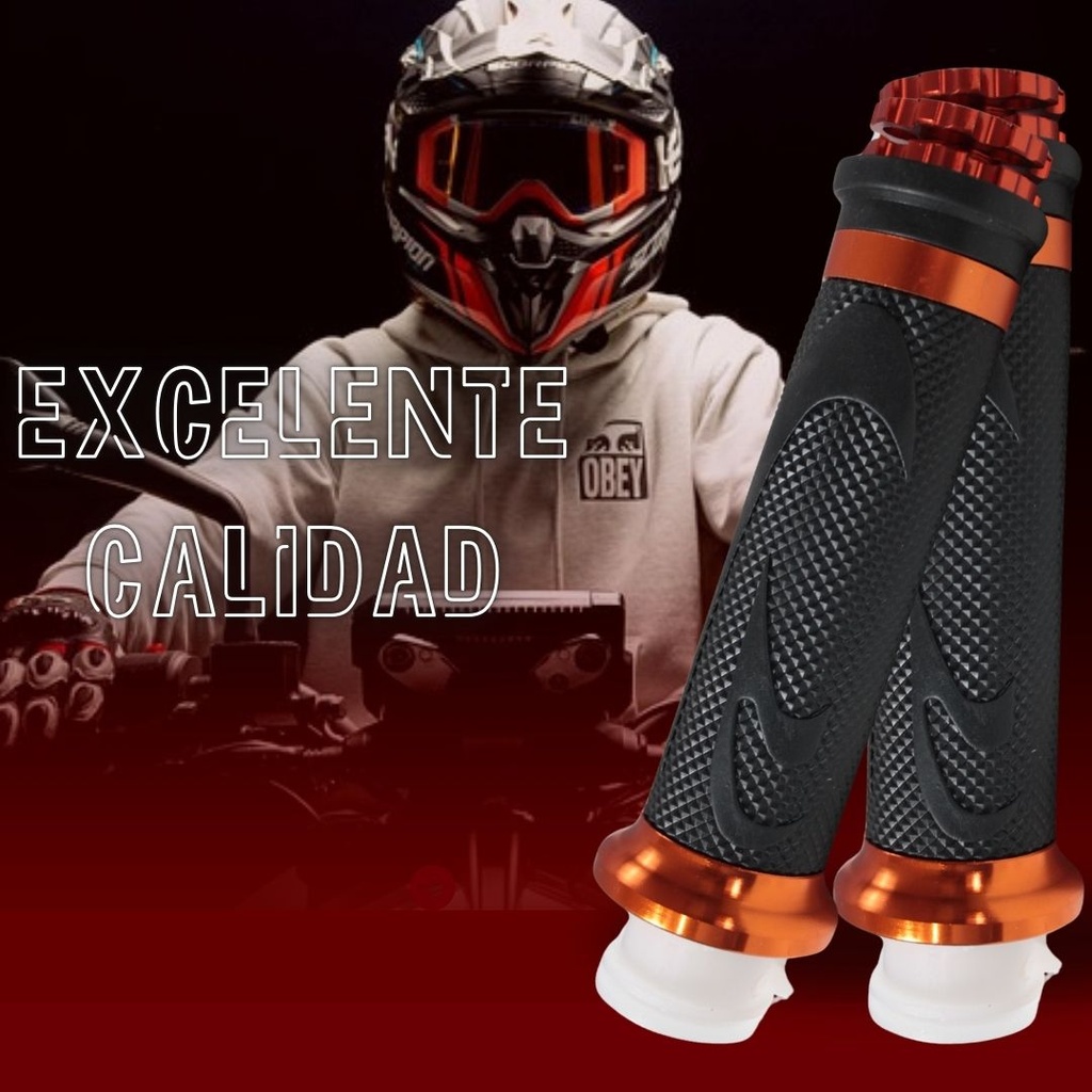 Juego Puños Para Moto De Aluminio Plata Marca Matsuma