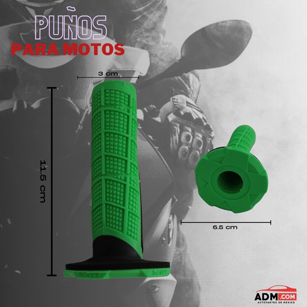 Juego Puños De Goma Plastica Para Moto 6 Variantes De Color