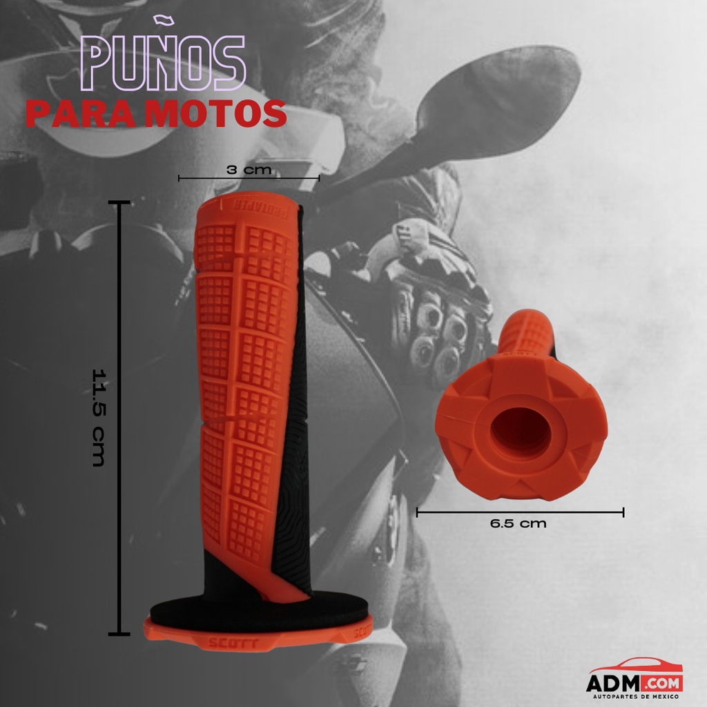 Juego Puños De Goma Plastica Para Moto 6 Variantes De Color