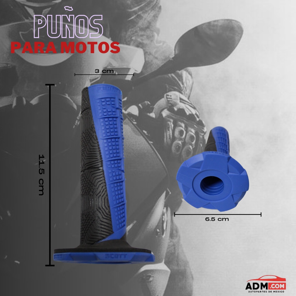 Juego Puños De Goma Plastica Para Moto 6 Variantes De Color