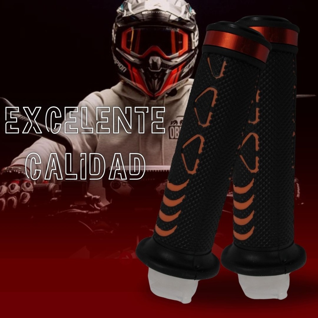 Juego De Puños Para Moto Goma Suave Azul Marca Matsuma