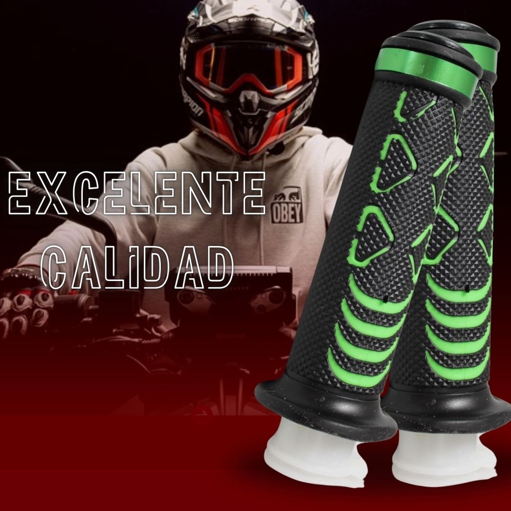 Juego De Puños Para Moto Goma Suave Azul Marca Matsuma